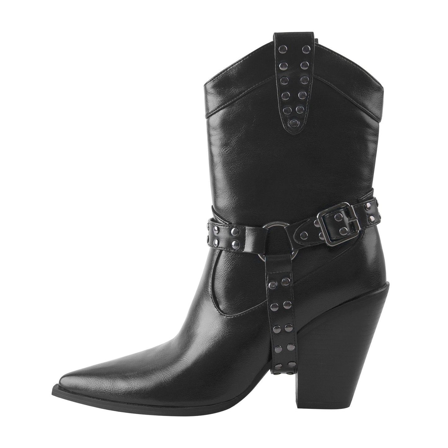 Pointed Toe Black Cowgirl Boots - Onlymaker