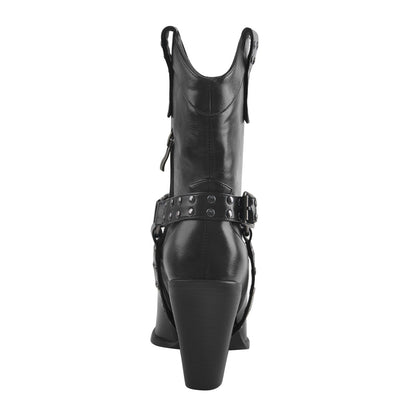 Pointed Toe Black Cowgirl Boots - Onlymaker