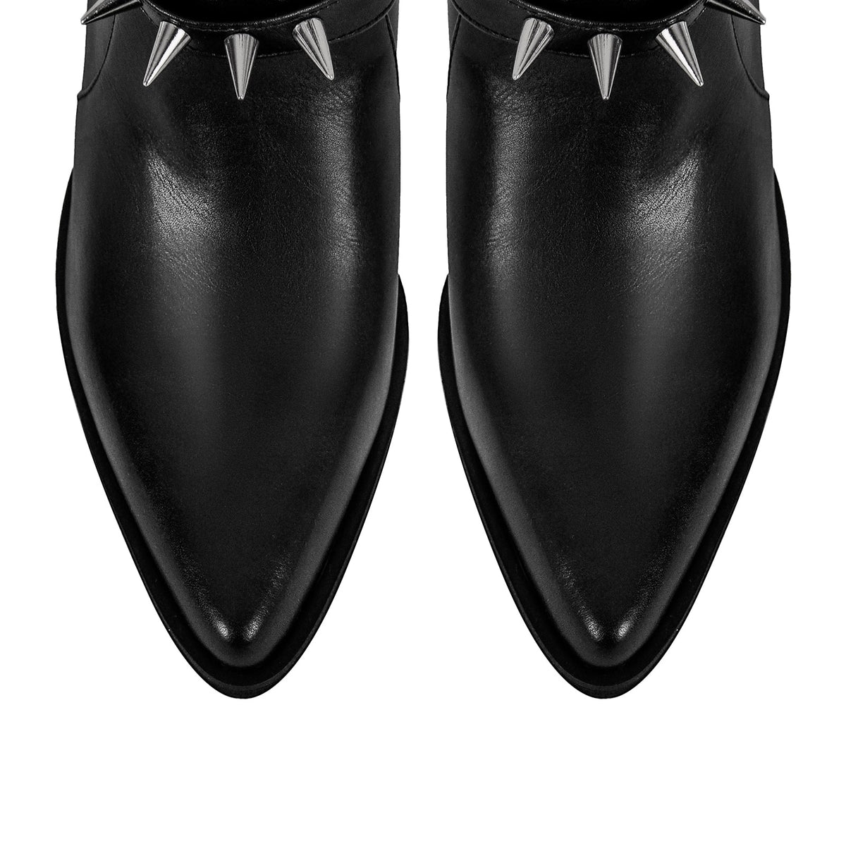 Chunky Heel Rivet Buckle Ankle Boots - Onlymaker