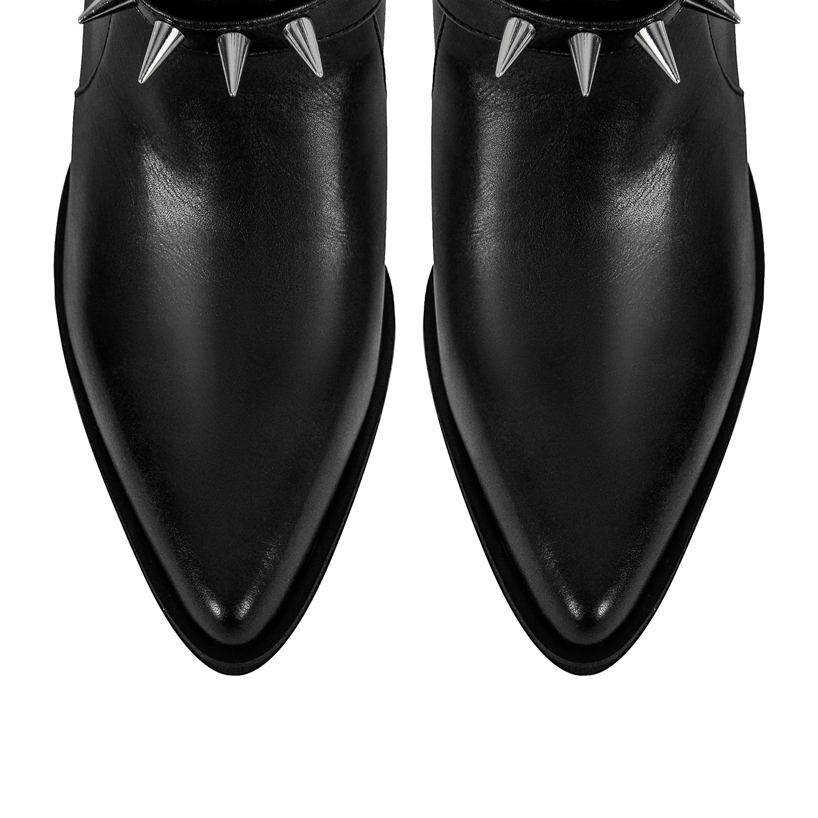 Chunky Heel Rivet Buckle Ankle Boots - Onlymaker