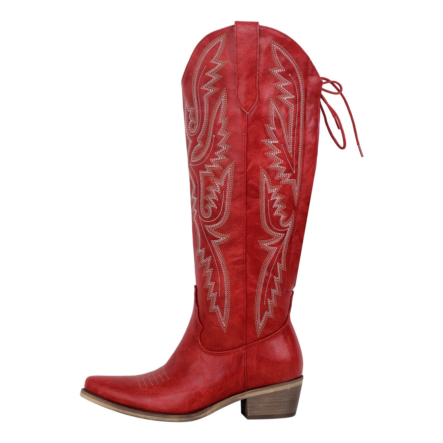Embroidery Knee High Western Boots - Onlymaker