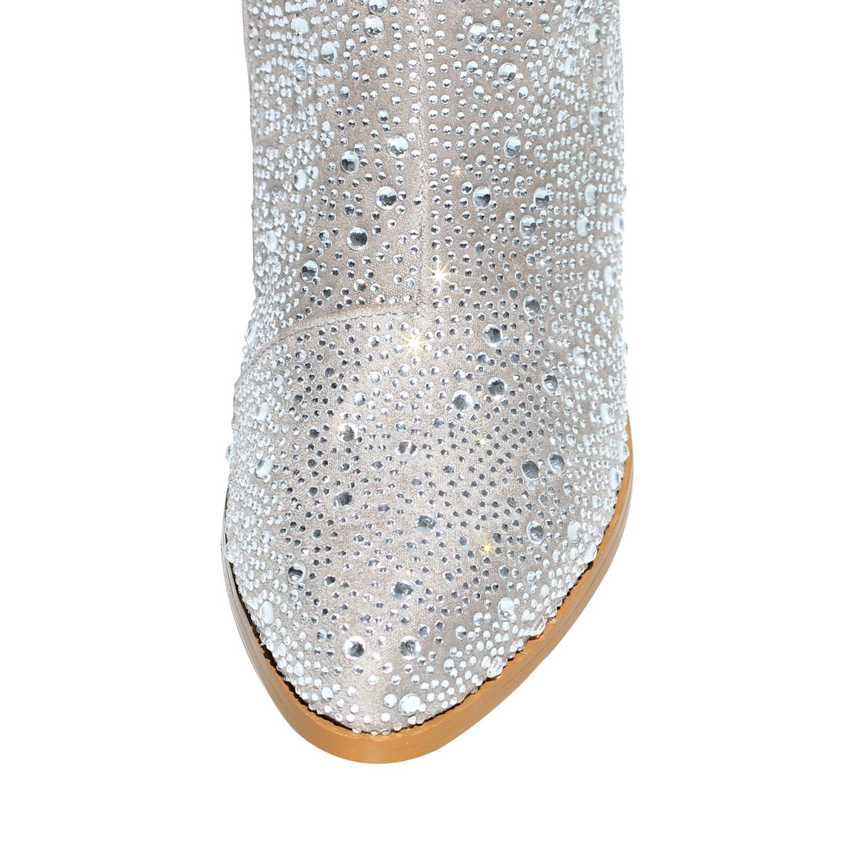 Chunky Heel Rhinestone Tassel Knee High Boots - Onlymaker