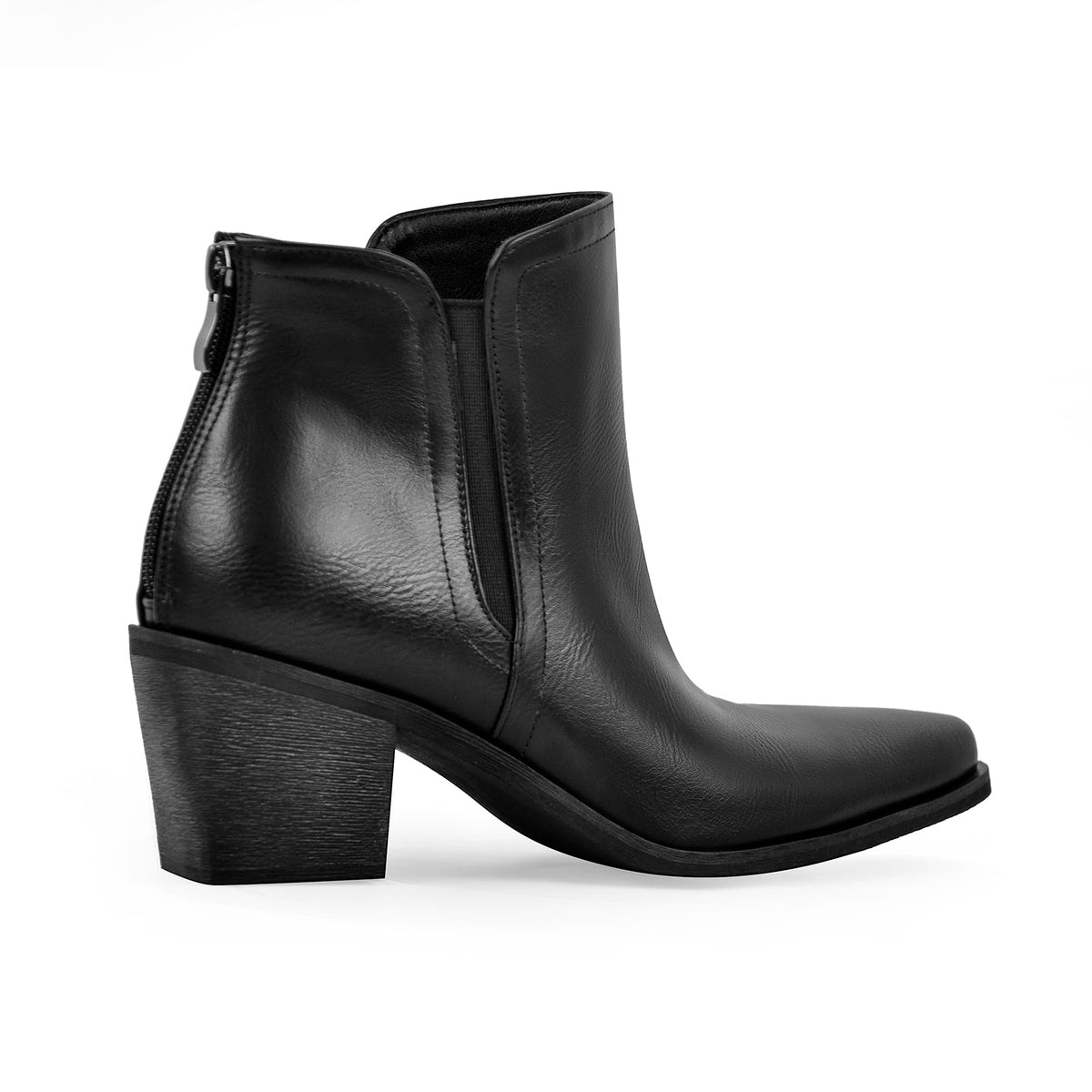 Pointed Toe Chunky Heel Western Ankle Boot - Onlymaker
