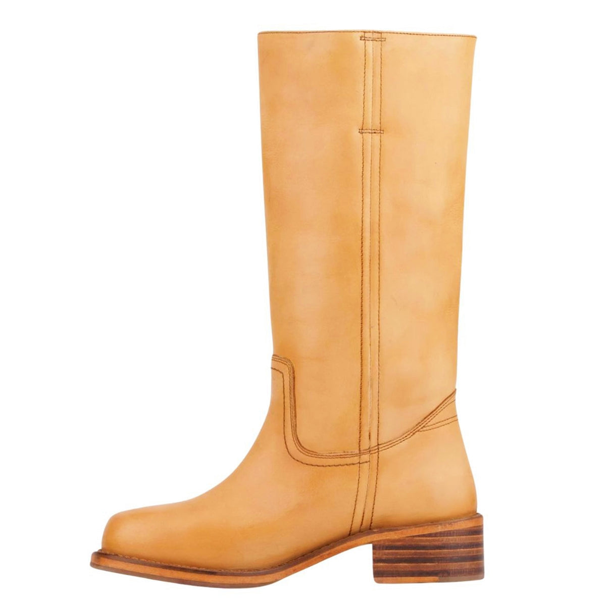Square Toe Chunky Heel Knee High Boots - Onlymaker