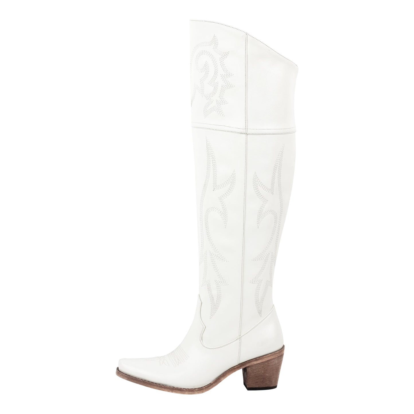 Onlymaker Boots Over The Knee Embroidered Western Boots - Onlymaker