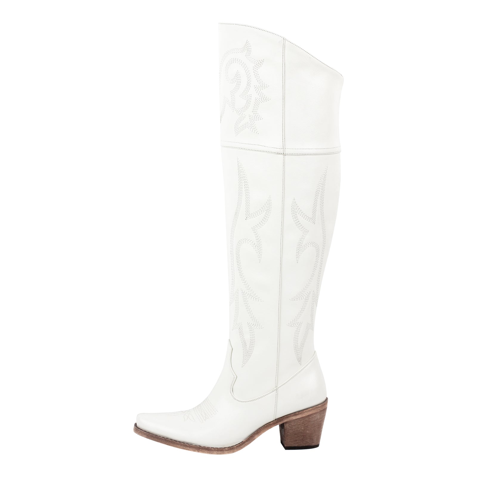 Onlymaker Boots Over The Knee Embroidered Western Boots - Onlymaker