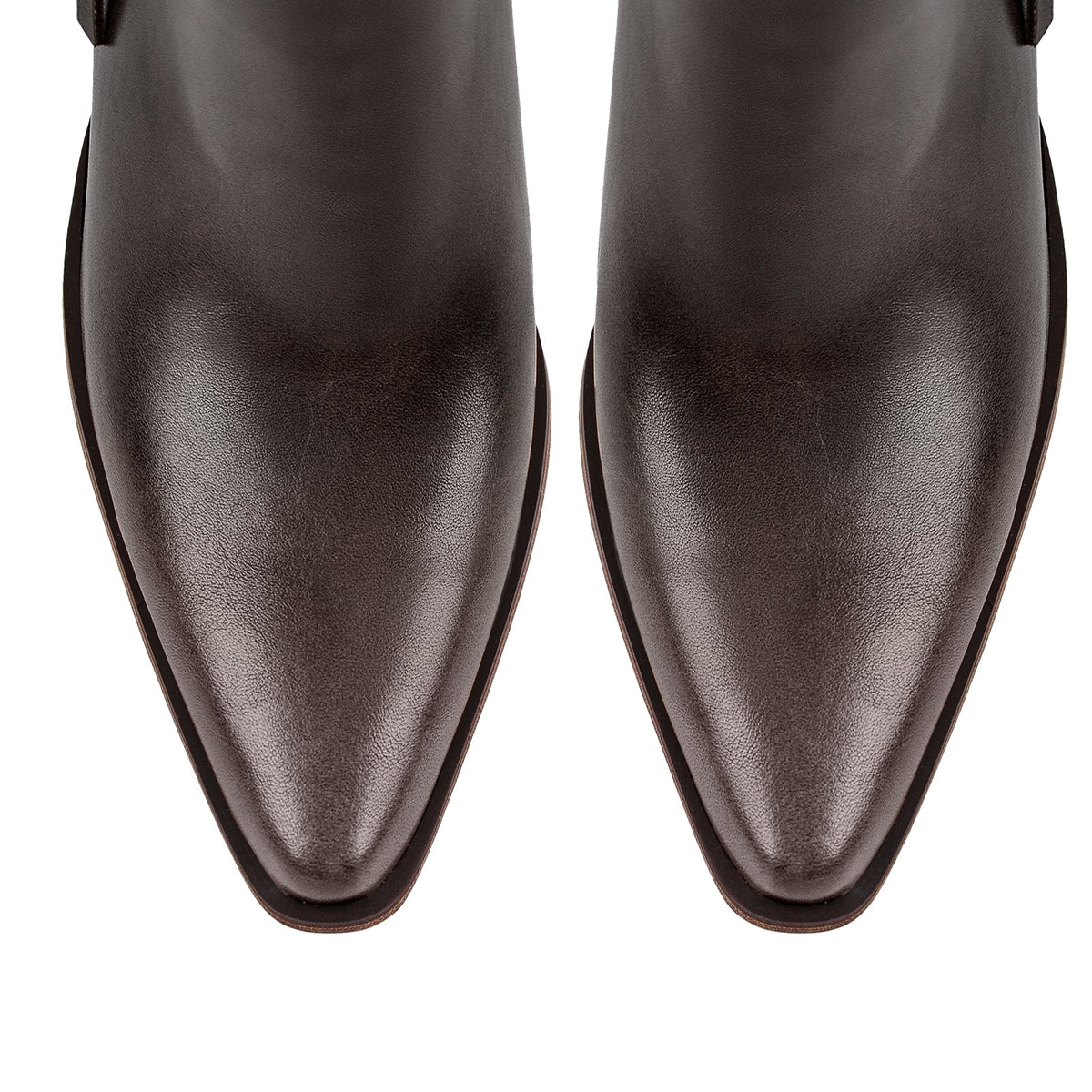 Pointed Toe Chunky Heel Zipper Ankle Booties - Onlymaker