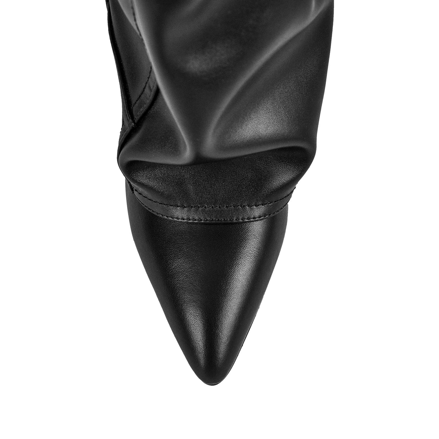 Denim Pointed Toe Wedge Heel Fold Over Boots - Onlymaker