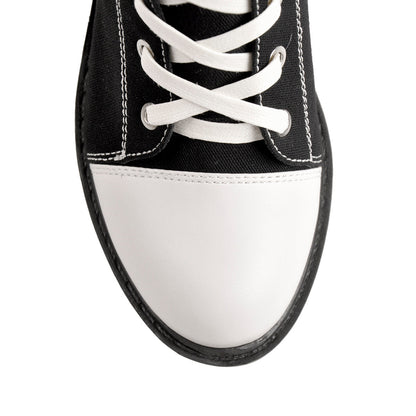Platform Lace Up Canvas Boots - Onlymaker