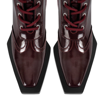 Square Toe Buckle Ankle Boots - Onlymaker