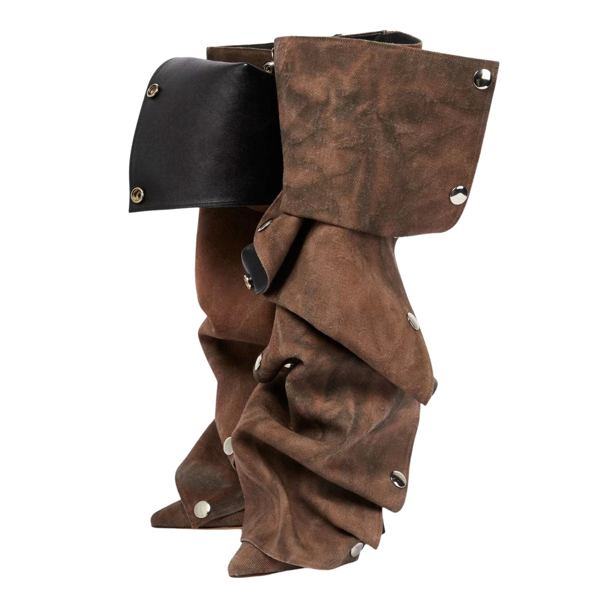 Pointed Toe Buckle Stiletto Removable Boots - Onlymaker