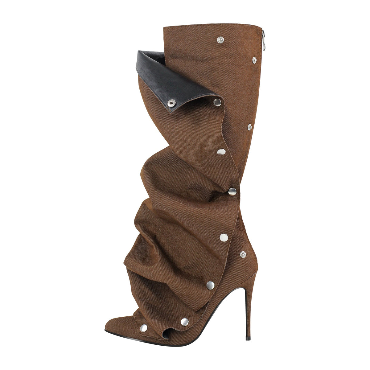 Pointed Toe Buckle Stiletto Removable Boots - Onlymaker
