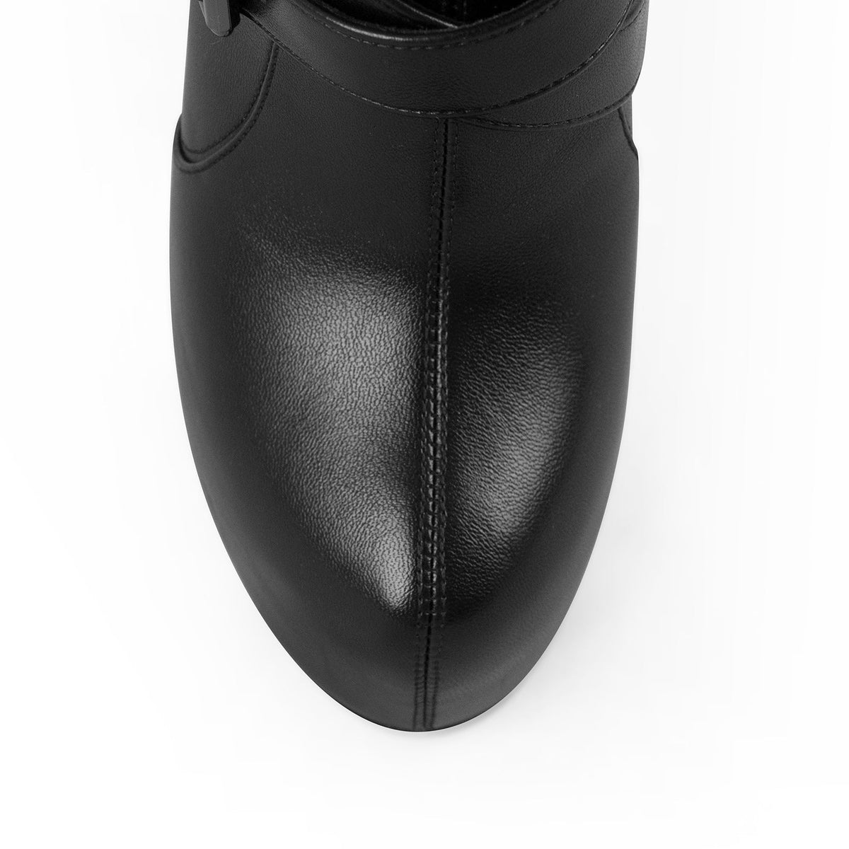 Round Toe Platform Chunky Buckle Zipper Ankle Boots - Onlymaker