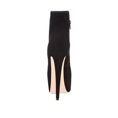 Round Toe Side Zipper Slim Ankle Boots - Onlymaker