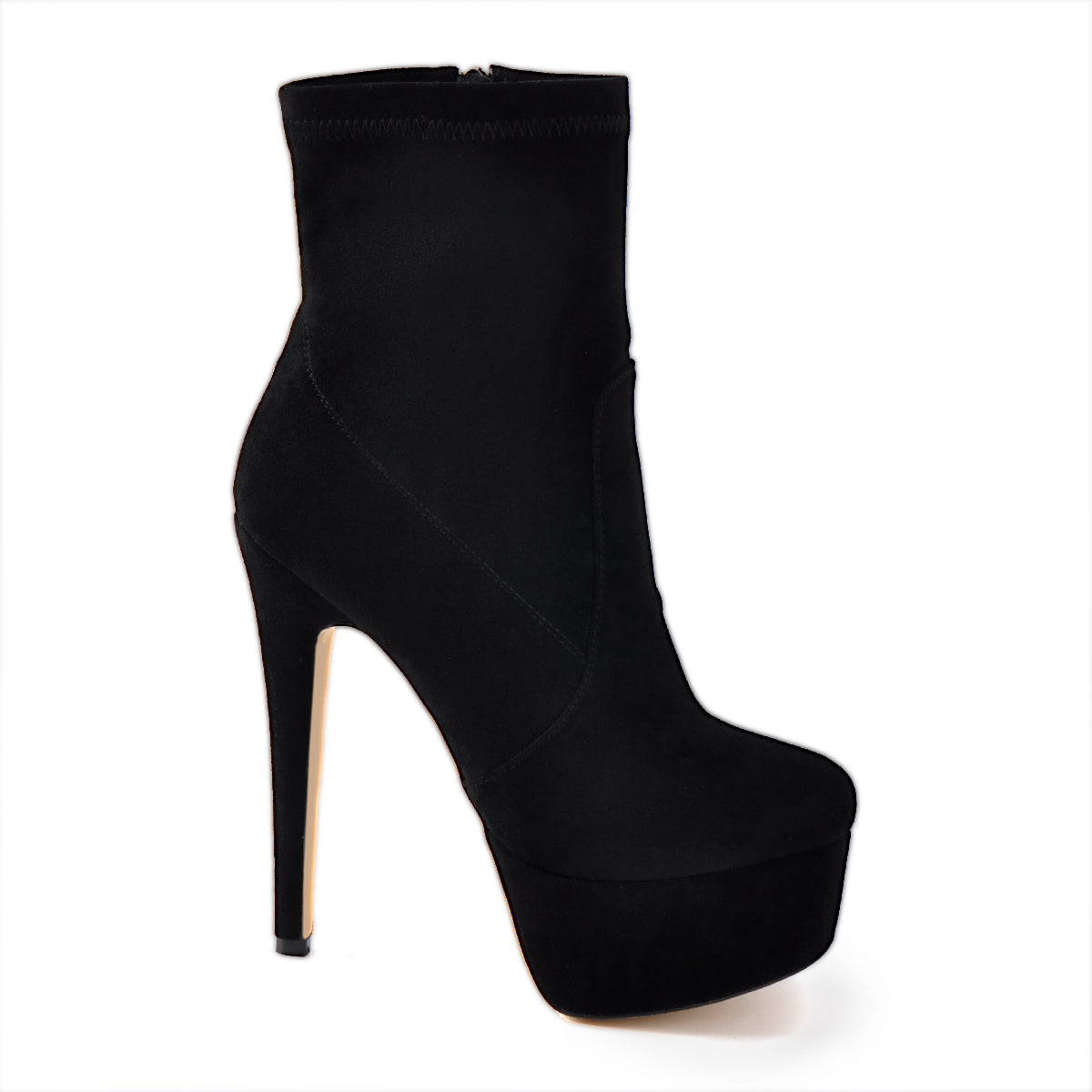 Lycra Stretch Platform Stiletto High Heel Ankle Boots - Onlymaker