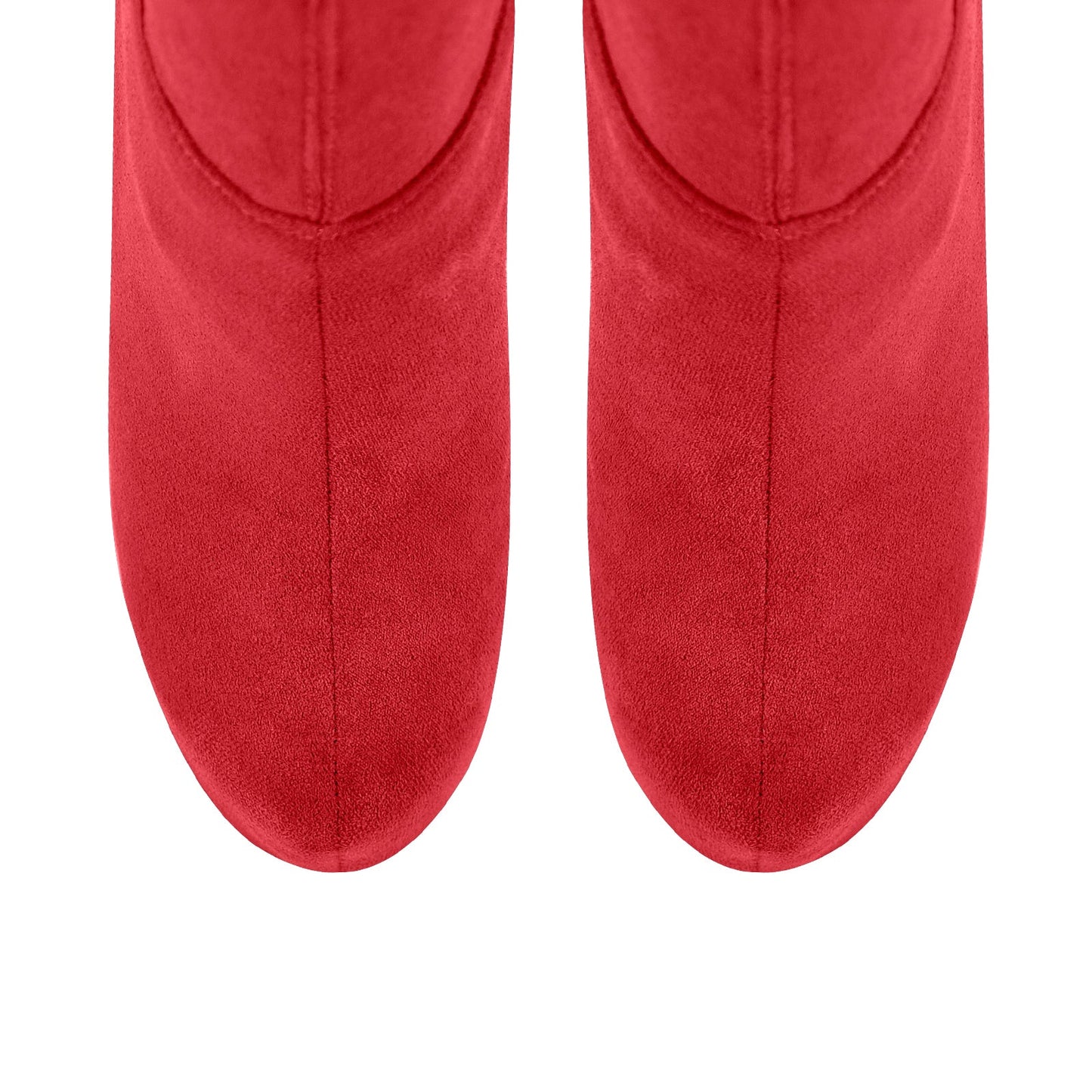 Round Toe Stiletto Platform Over The Knee Boots - Onlymaker