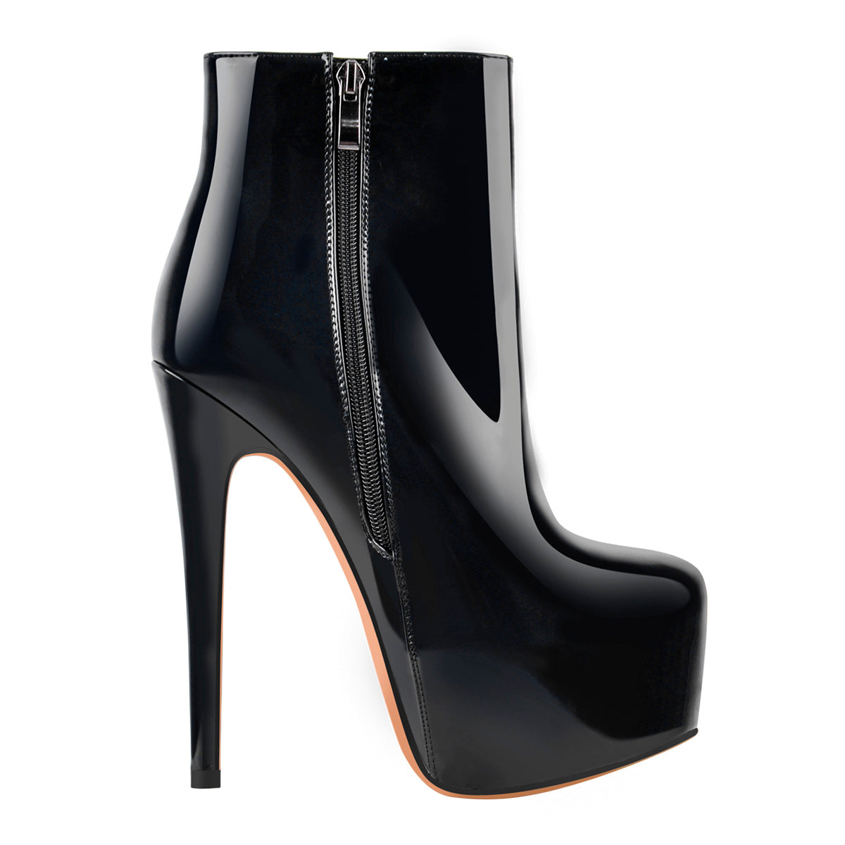 Platform Side Zipper Stiletto Ankle Boots - Onlymaker