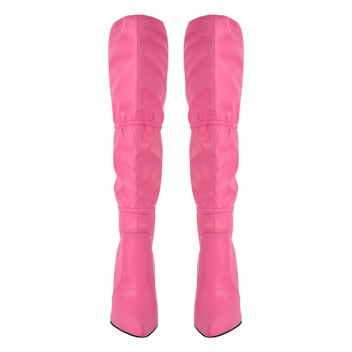 Pointed Toe Lace-up Stiletto Knee High Boots - Onlymaker