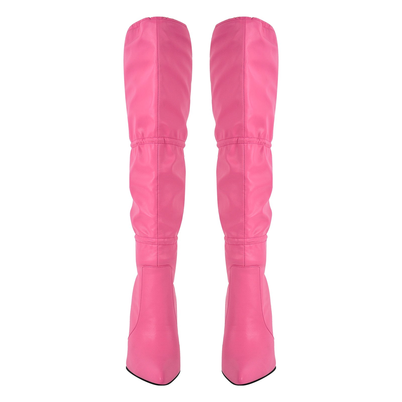 Pointed Toe Lace-up Stiletto Knee High Boots - Onlymaker