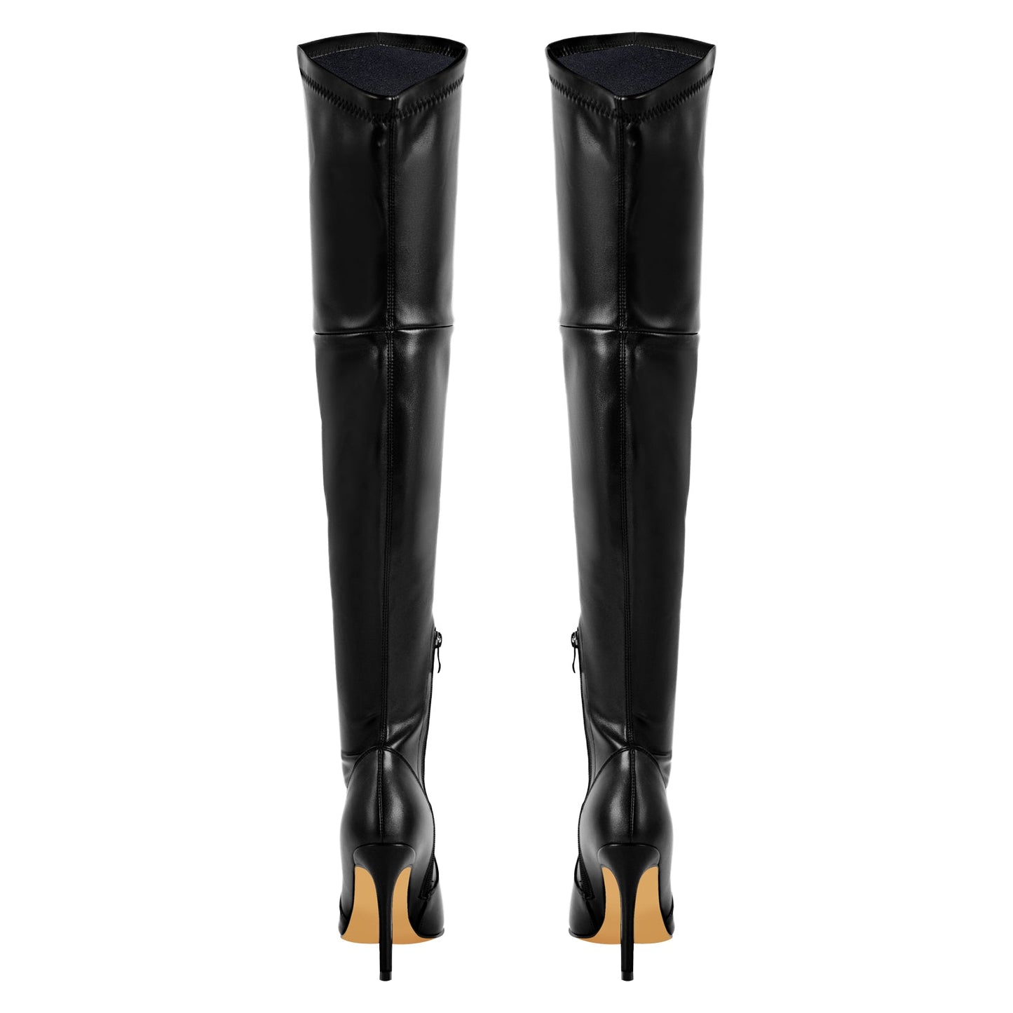 Pointed Toe Over The Knee Stiletto Stretch Boots - Onlymaker