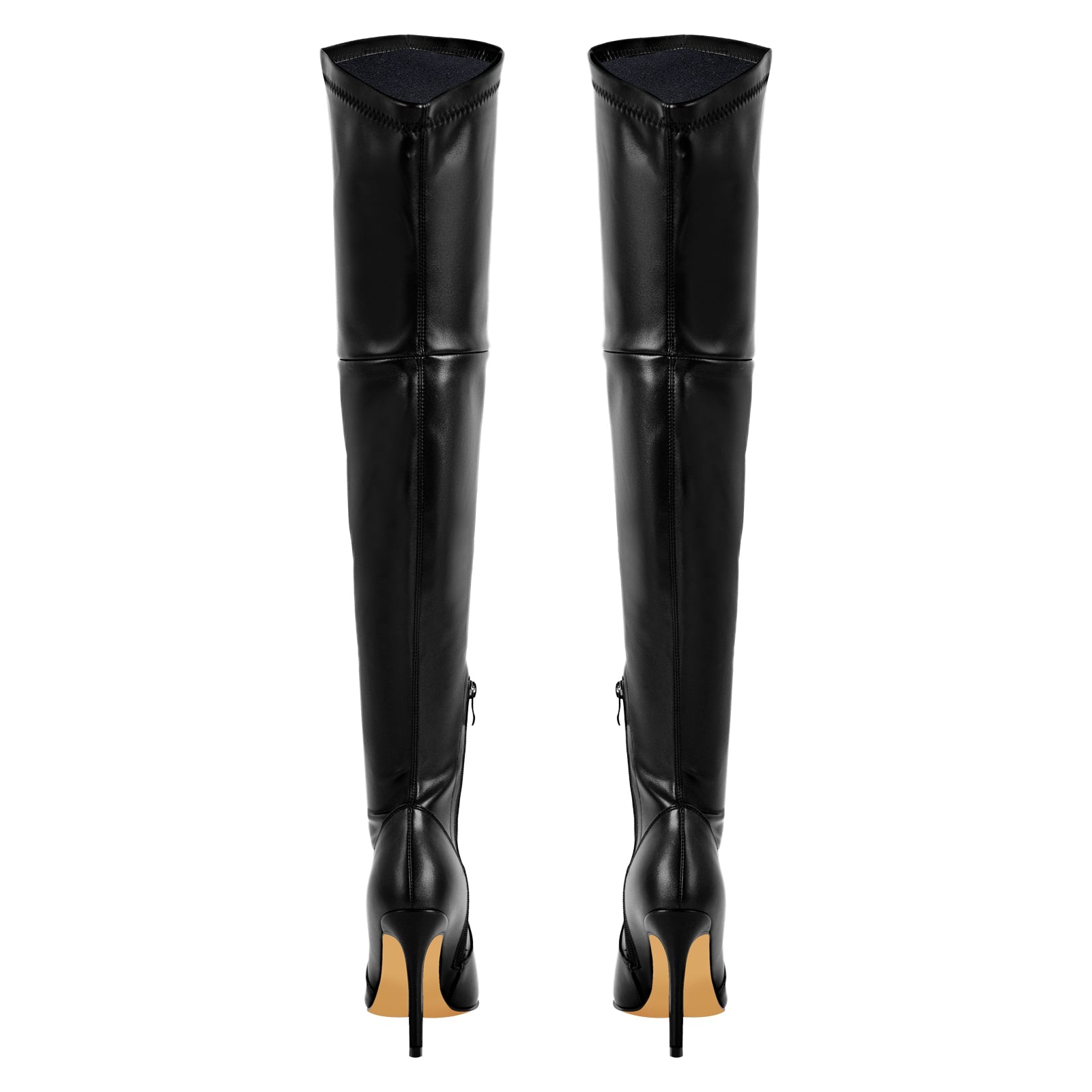 Pointed Toe Over The Knee Stiletto Stretch Boots - Onlymaker