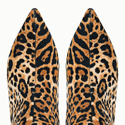 Red Leopard Pointed Toe Over The Knee Stiletto Boots - Onlymaker