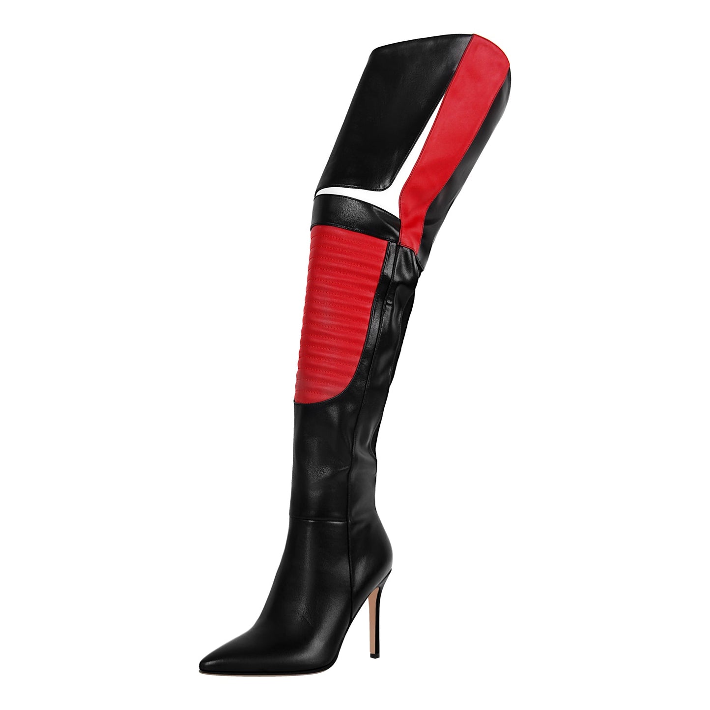 Pointed Toe Color-coordinated Stiletto Over the Knee Boots - Onlymaker