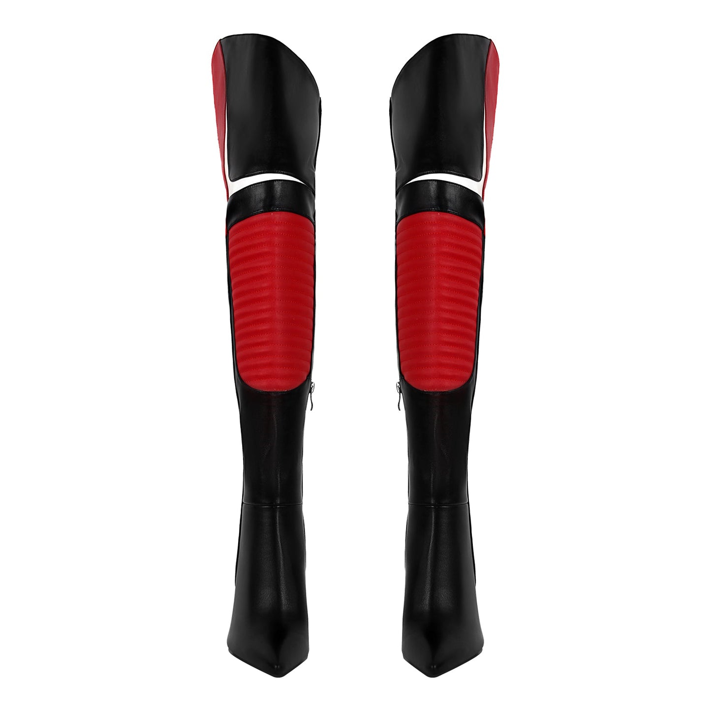 Pointed Toe Color-coordinated Stiletto Over the Knee Boots - Onlymaker