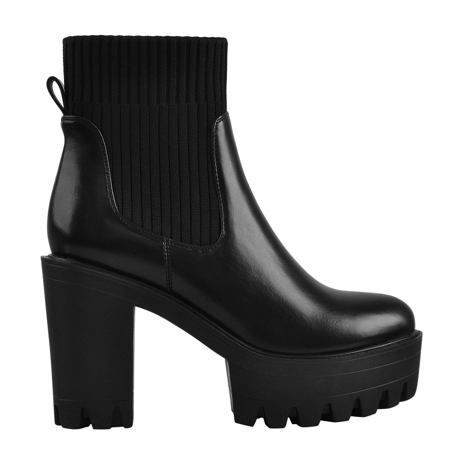 Round Toe Platform Chelsea Boots - Onlymaker