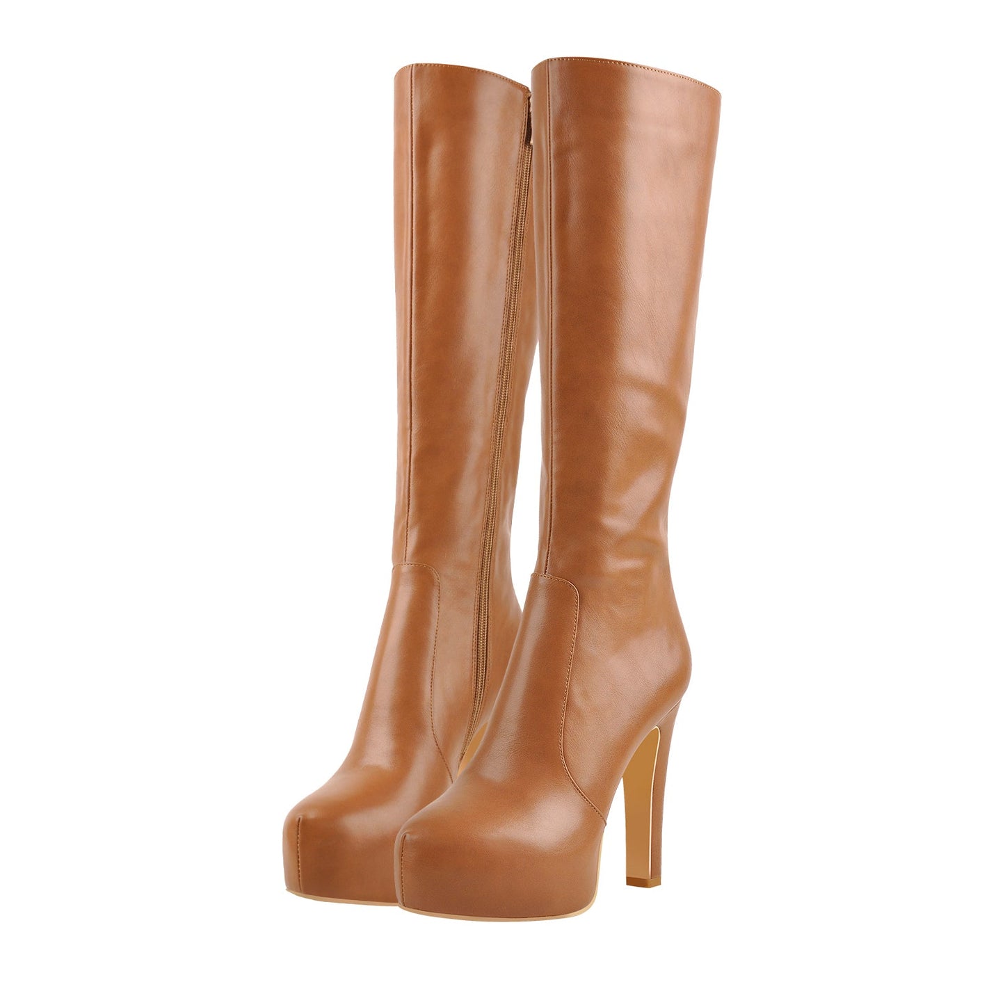Platform High Heel Zipper Knee High Boots - Onlymaker