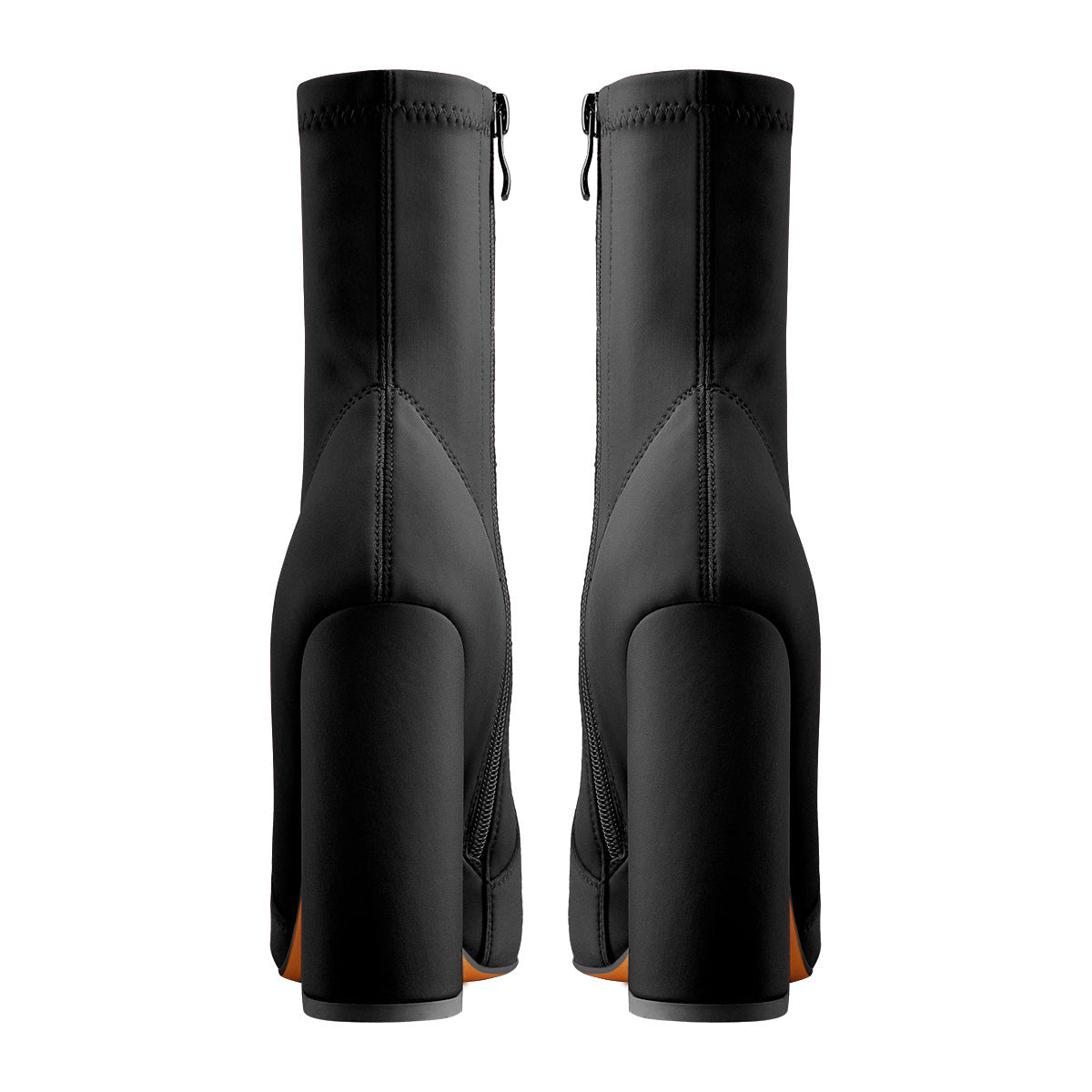 Pointed Toe Minimalistic Stretch Block High Heels Ankle Booties - Onlymaker