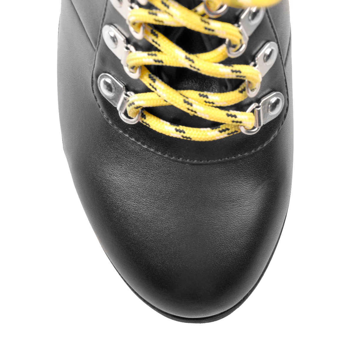 Yellow Strappy Round Toe Platform Chunky Heels Ankle Boots - Onlymaker