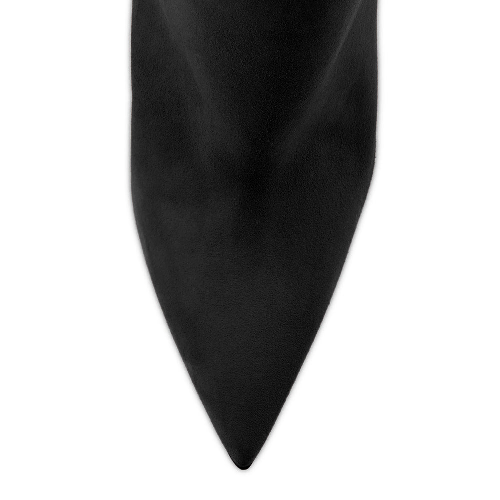 Suede Pointy Toe Stiletto High Heel Ankle Boots - Onlymaker
