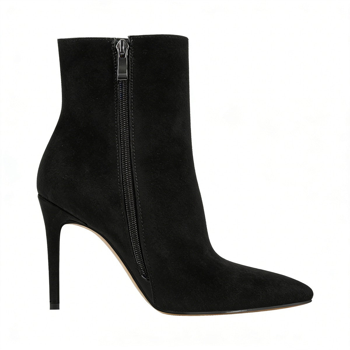 Suede Pointy Toe Stiletto High Heel Ankle Boots - Onlymaker