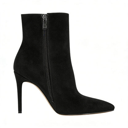 Suede Pointy Toe Stiletto High Heel Ankle Boots - Onlymaker