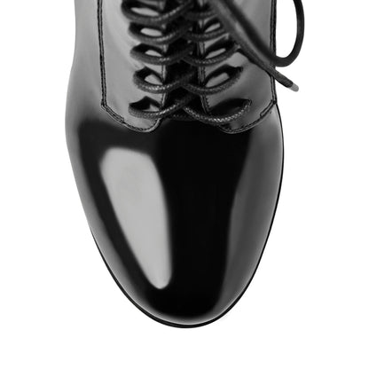 Lace Up Platform Round Toe Chunky Heels Ankle Boots - Onlymaker