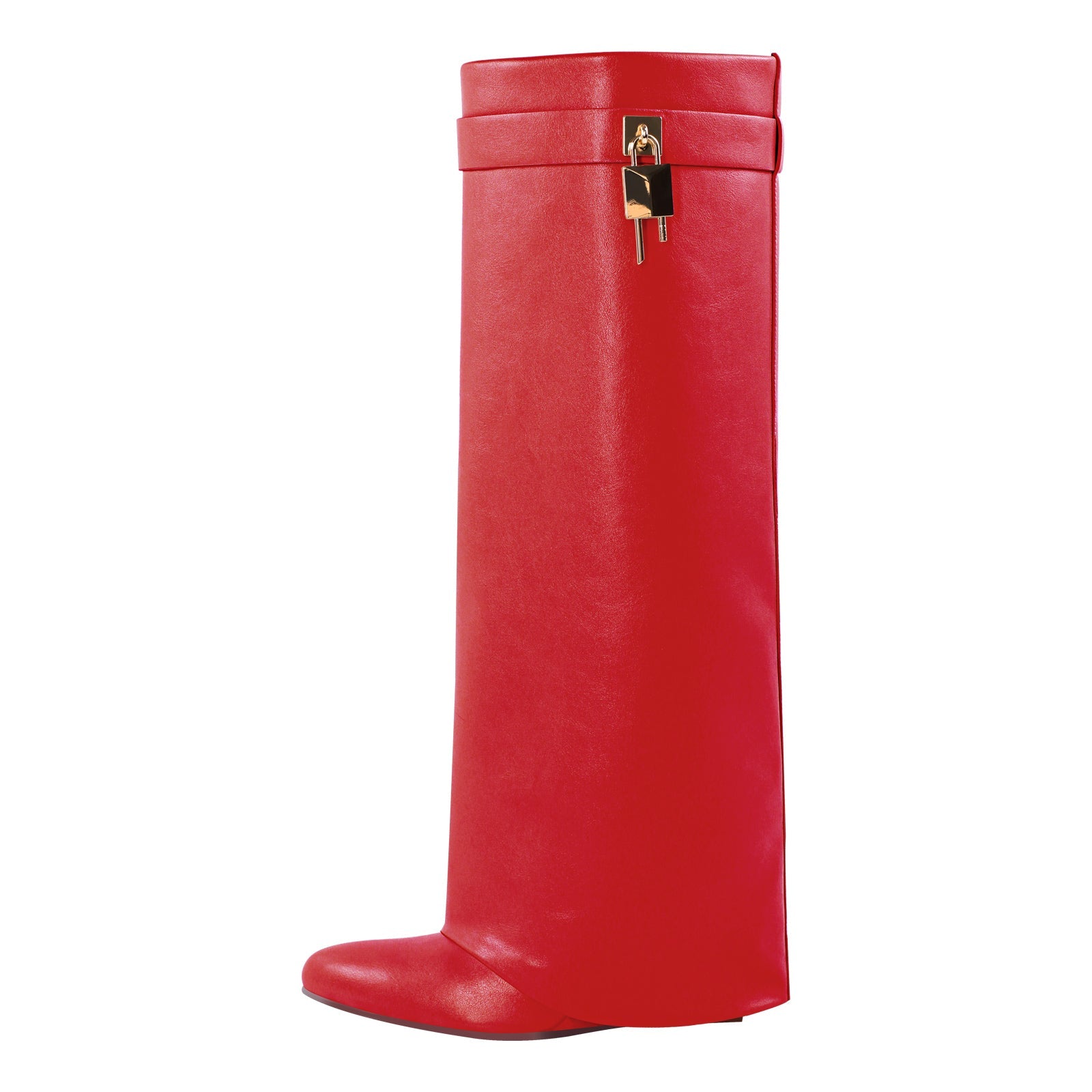 Pointed Toe Chunky Heel Fold Over Boots - Onlymaker