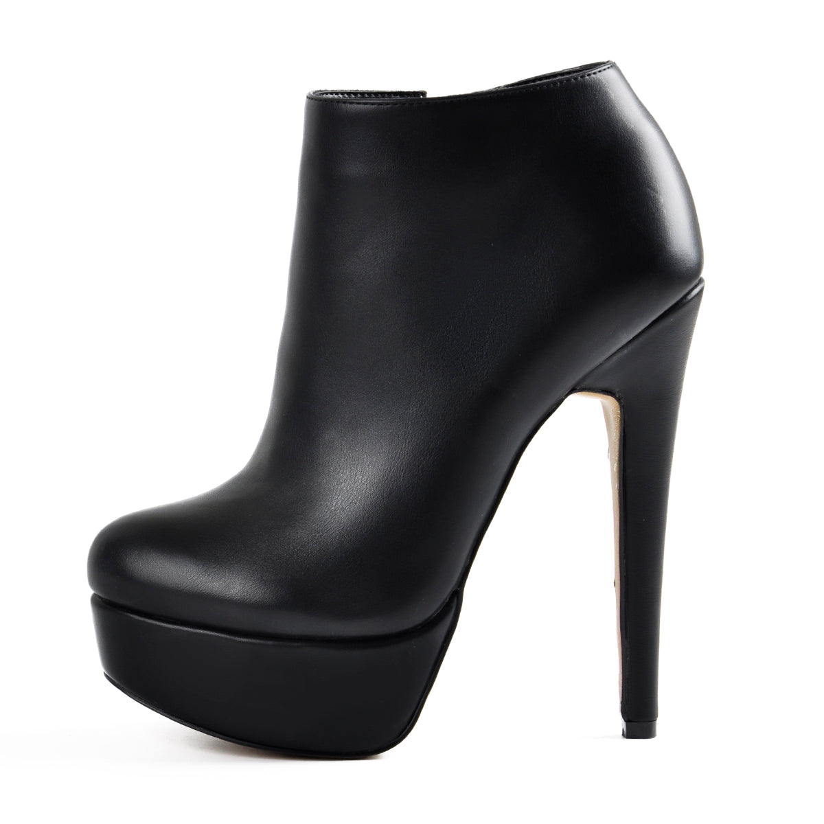 Black Platform Zipper Stiletto Ankle Boots - Onlymaker