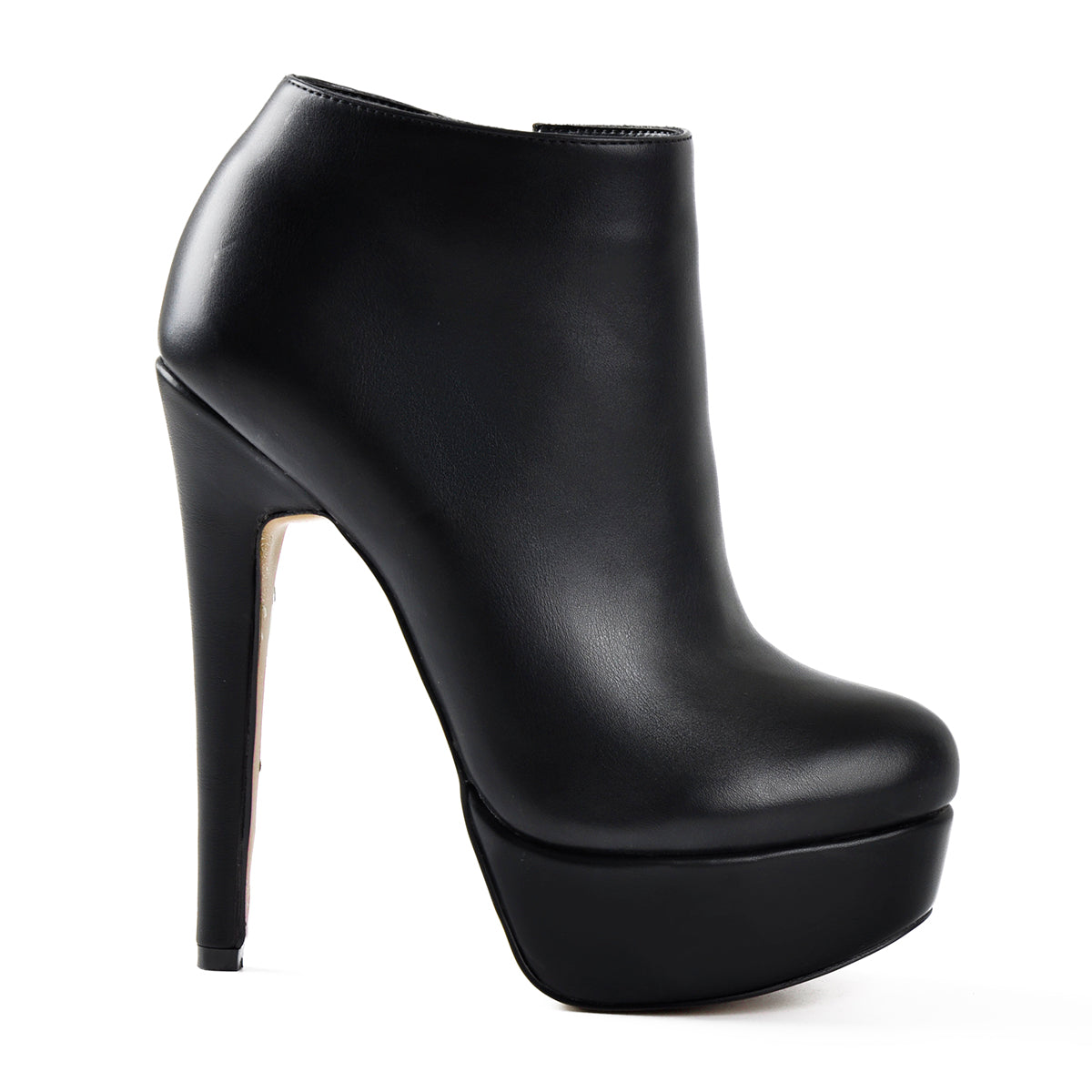 Black Platform Zipper Stiletto Ankle Boots - Onlymaker
