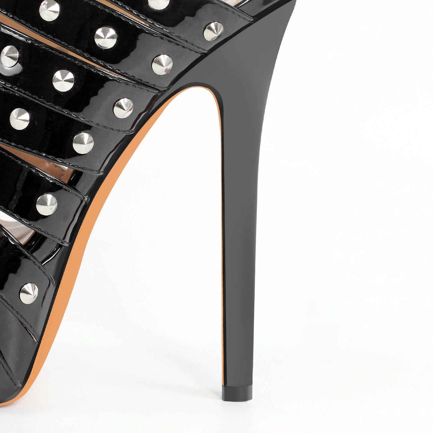 Platform Rivet Straps Stiletto Sandals - Onlymaker