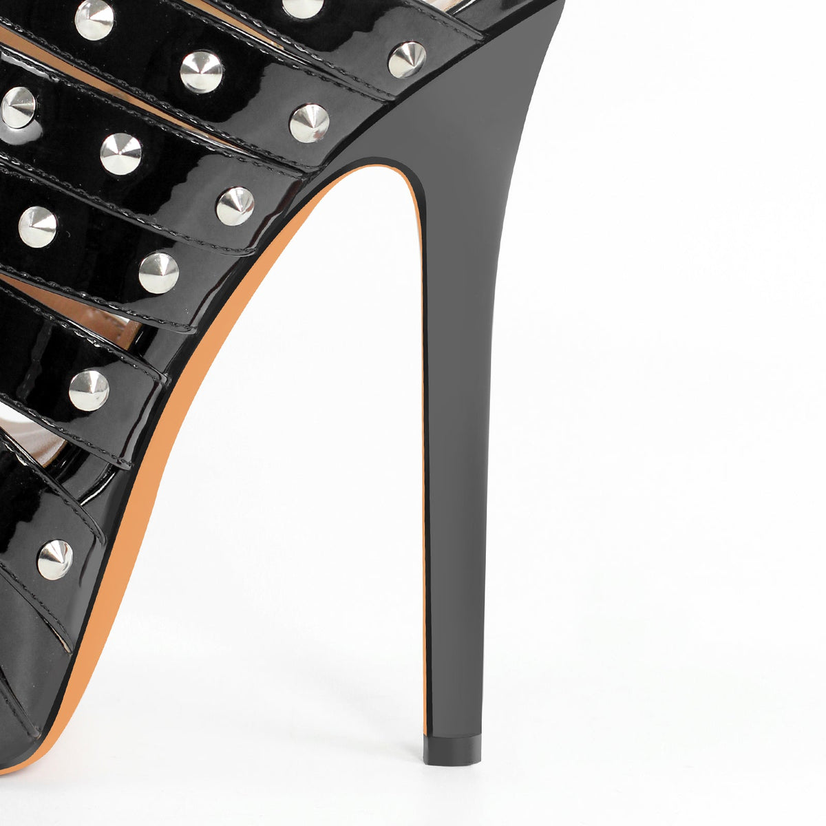 Platform Rivet Straps Stiletto Sandals - Onlymaker