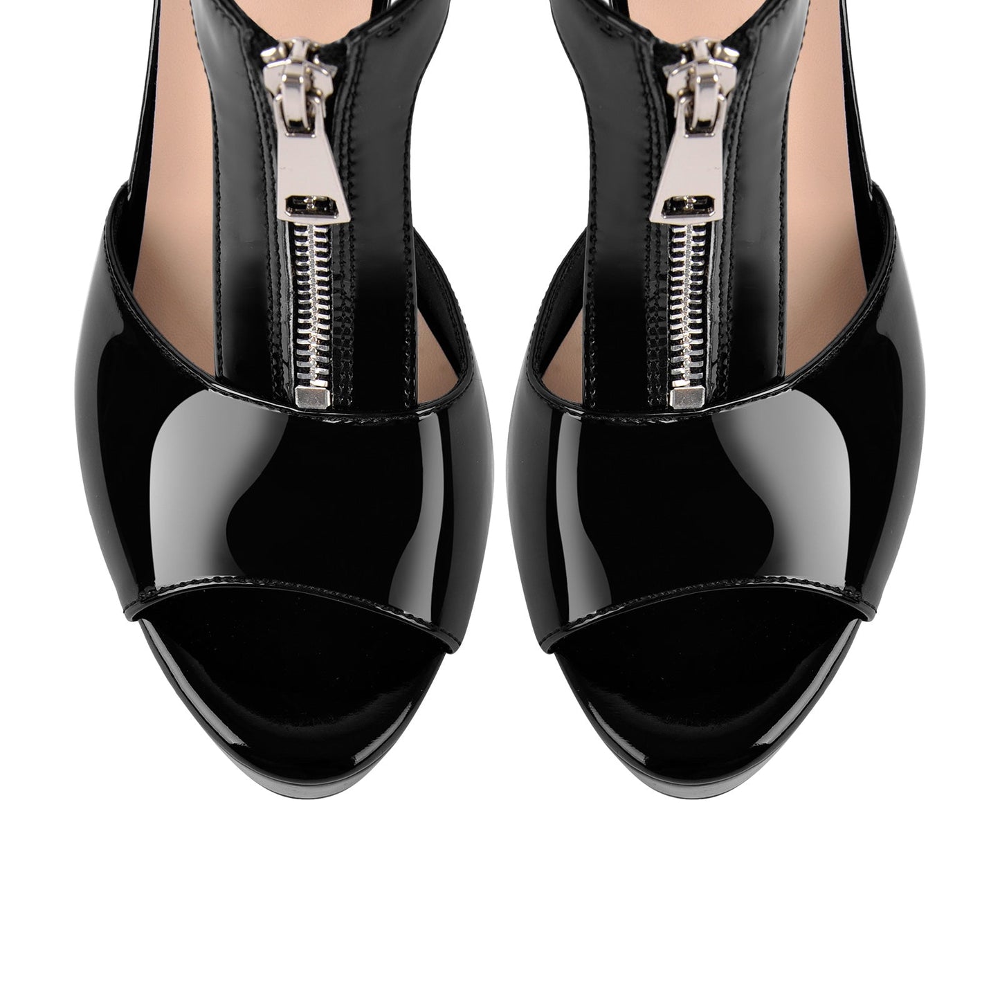 Platform Zipper Ankle Strap Stiletto Sandals - Onlymaker
