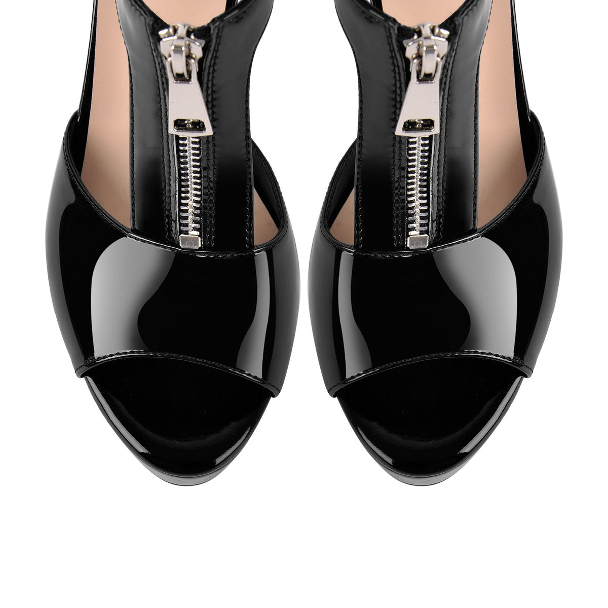 Platform Zipper Ankle Strap Stiletto Sandals - Onlymaker