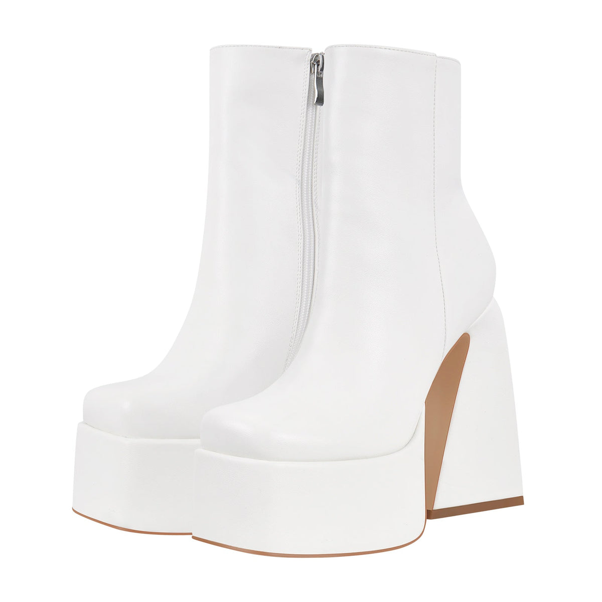 Chunky Ankle Boots Thick High Heels Platform Shoes - Onlymaker
