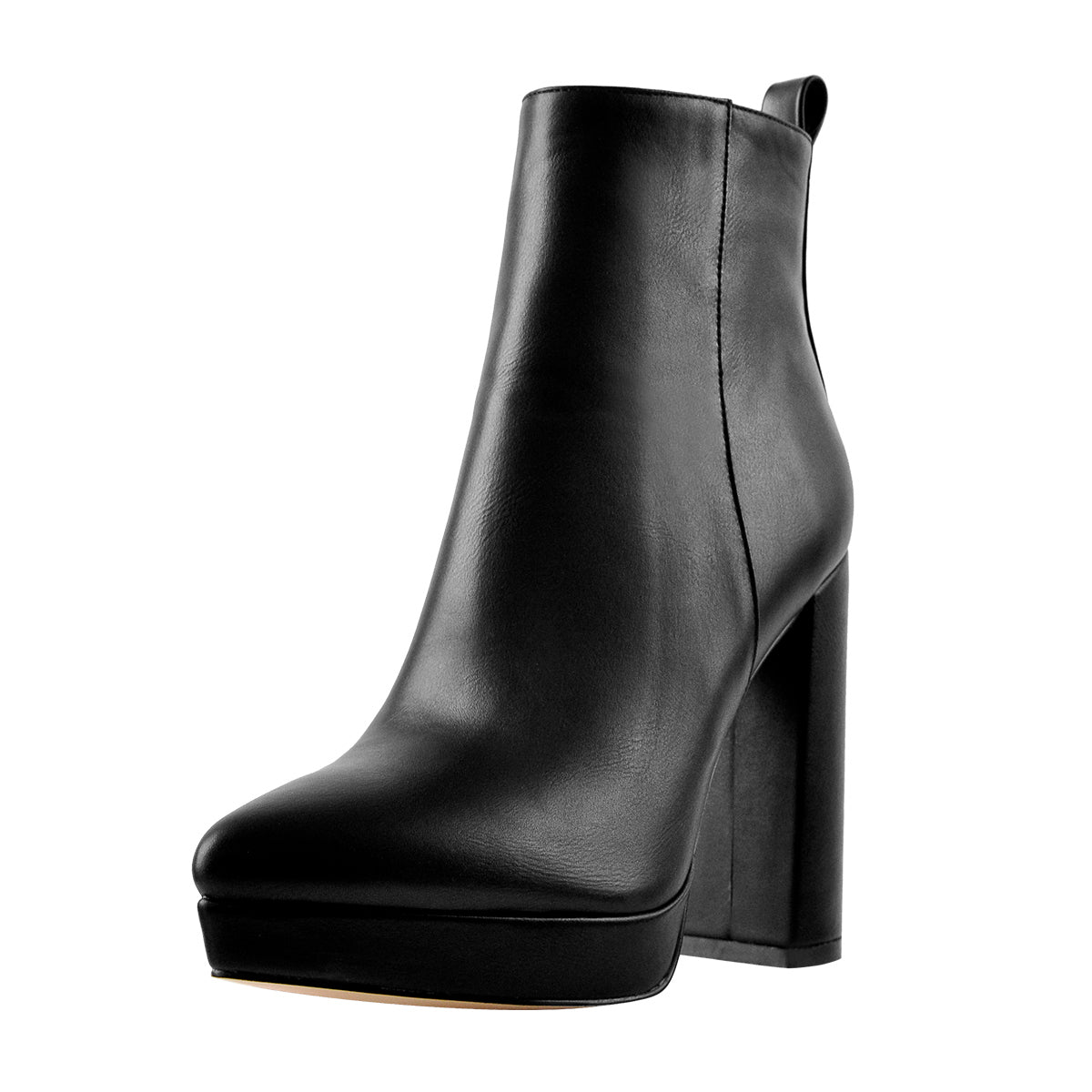 Pointed Toe Chunky Heel Ankle Boots - Onlymaker