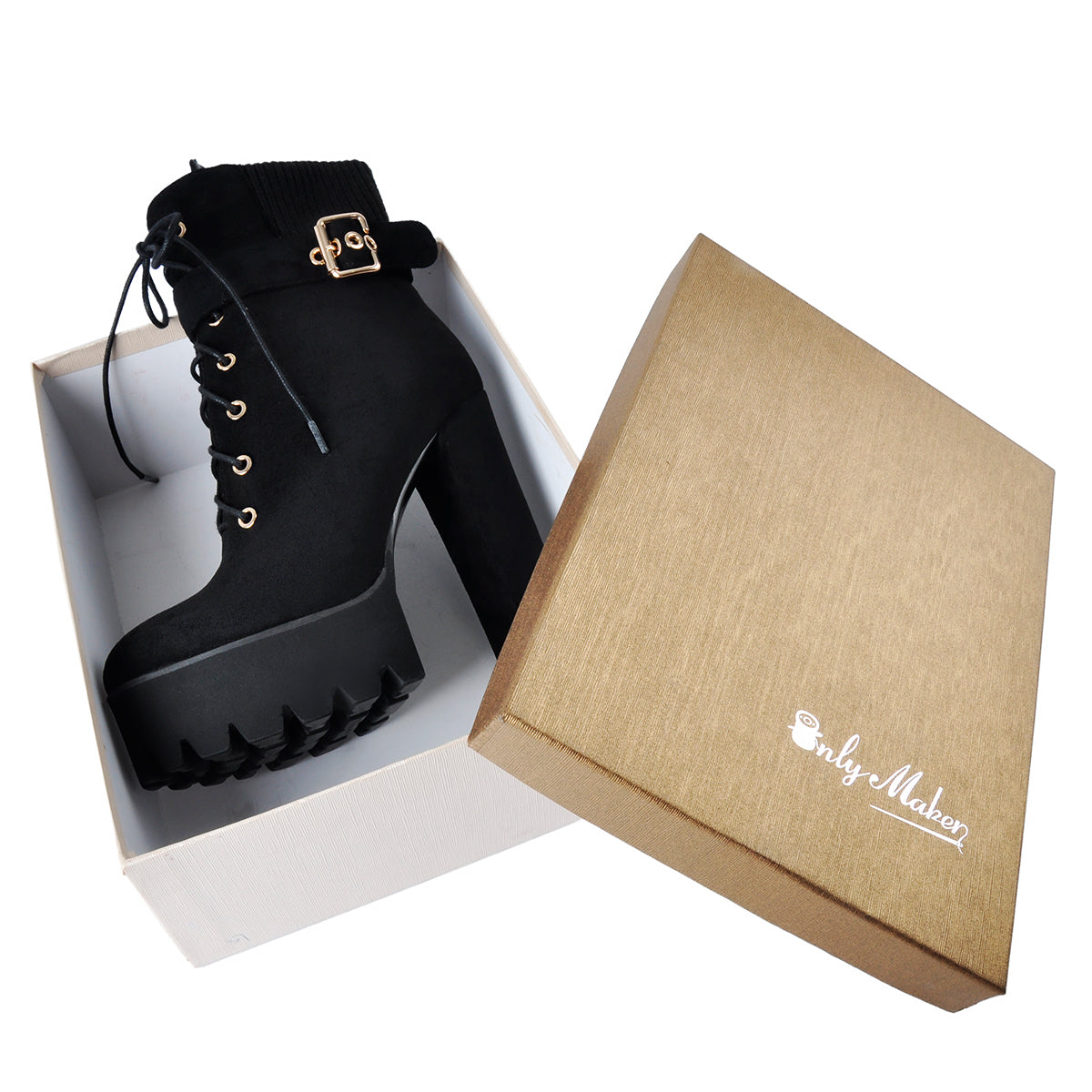 Ankle Platform High Heel Boots - Onlymaker