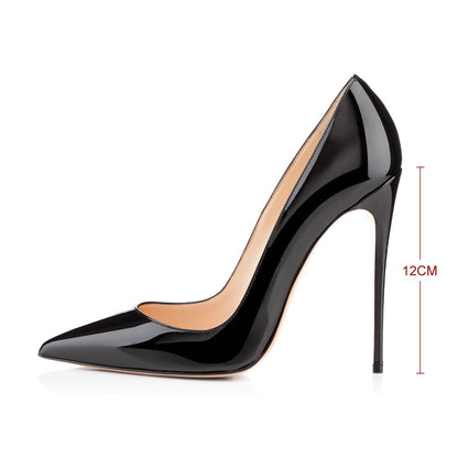 8cm 10cm 12cm Pointed Toe Slip On High Heel Pumps - Onlymaker