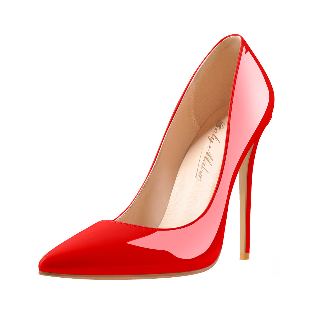 8cm 10cm 12cm Red Pointed Toe Slip On High Heel Pumps - Onlymaker