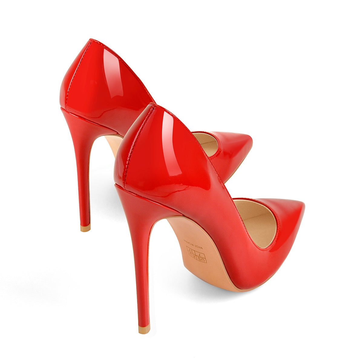 8cm 10cm 12cm Red Pointed Toe Slip On High Heel Pumps - Onlymaker