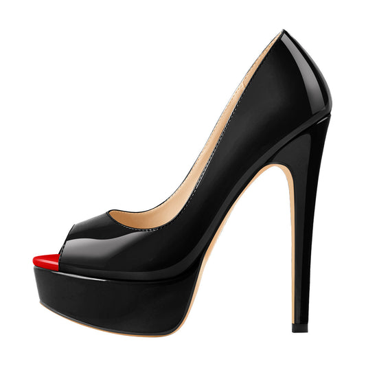 Peep Toe Platform Stiletto High Heel Pumps - Onlymaker